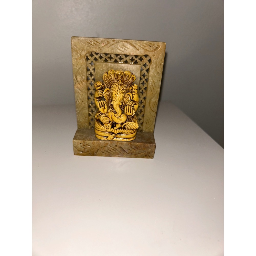 Exotic Cargo Lord Ganesha Statue 4" Hindu Deity Figurine India Stone Decor